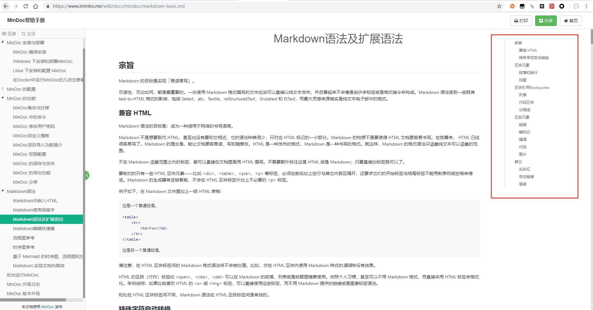 Markdown导航菜单